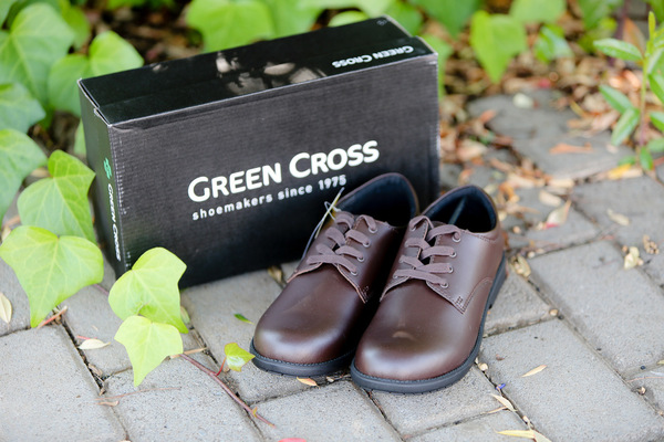 The Pecanwood Shop Green Cross Shoes in brown. Laceup