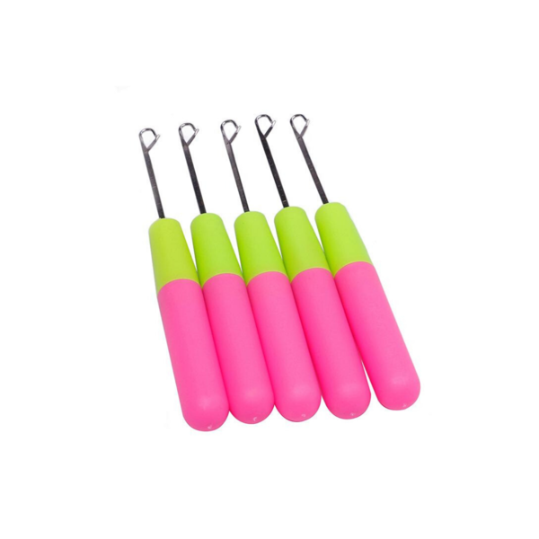 marley grey Latch hook with plastic handle is a hair styling tool